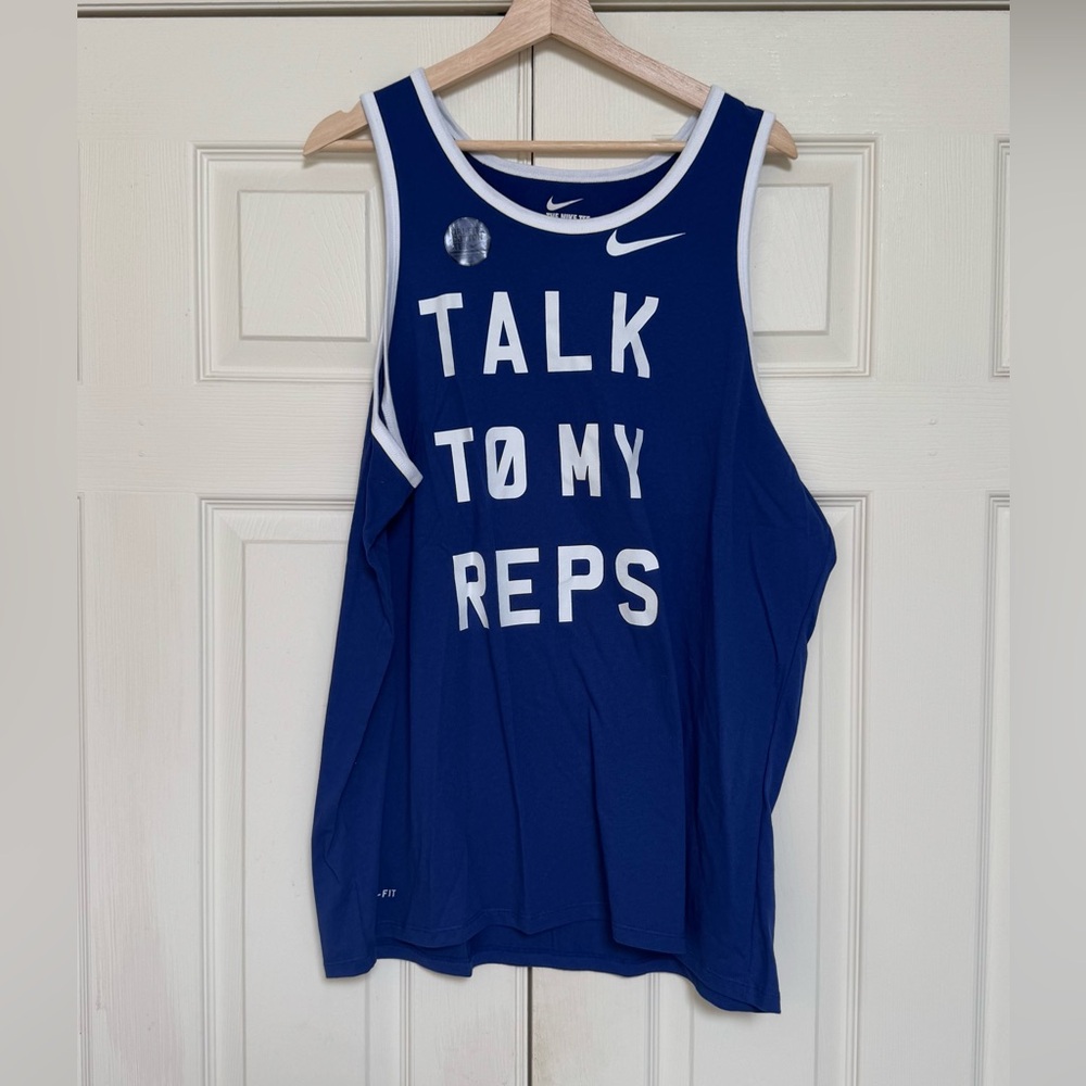 Nike Royal Blue Tank with White Text